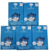 Holiday Time 50 Count LED Blue Mini Christmas String Lights - Lot of 5 - £38.73 GBP