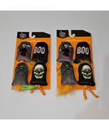 NEW 2 Pk Halloween Pet Pounce Catnip Cat Toys Lot Skeleton Gravestone Hy... - £11.73 GBP