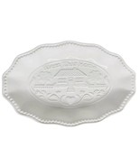 Siena by Godinger White Art Porcelain Ruffled Bread Tray Bowl Bless This... - $7.91