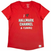 I Love Hallmark Channel &amp; Flannel T-Shirt Women Size Small Red Official ... - £19.15 GBP