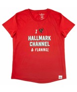 I Love Hallmark Channel &amp; Flannel T-Shirt Women Size Small Red Official ... - £19.36 GBP