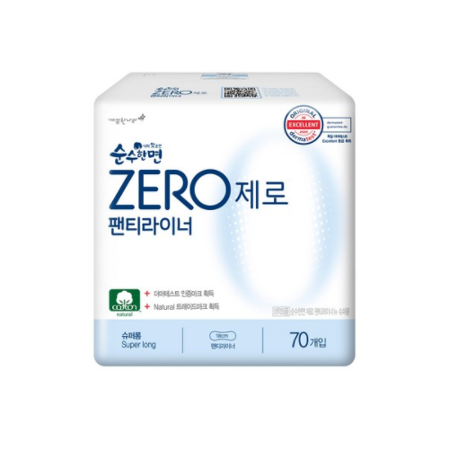 Pure cotton zero superong panty liner 70EA 18cm - $36.88