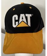 Cat Adjustable Trucker Hat Black Gold Logo Embroidered Logo Patch Caterp... - $26.14 CAD
