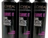 3 L&#39;OREAL Advanced Hairstyle Curve It, Curl Elastic Mousse, 24 HR Hi-Def... - $34.95