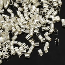 50 Silver Crimp Beads 2mm Tube Crimp Beads Brass Beads Findings BULK - $2.47