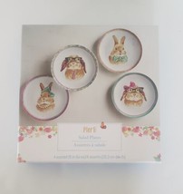 4 Pier One 1 Easter Bunny Rabbit Salad Dessert 8&quot; Plates With Box - £38.05 GBP