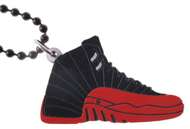 Good Wood NYC Flu Game 12 Sneaker Necklace Black/Red Shoes XII Varsity - $14.24