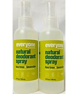 2x EO Everyone Natural Deodorant Spray Tea Tree+Lavender 4 oz. Each  - £15.52 GBP