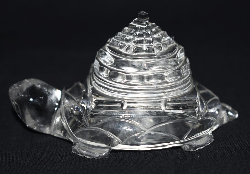 Sphatik Shree Yantra on Tortoise / Kachap Shri Yantra - 112 gms - Lab Ce... - $173.25