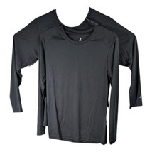 Womens Plain Black Performance Long Sleeve Shirt Size S Small (Lot of 2) Shirts - £22.38 GBP