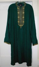 Indian Kurta Vogue Unisex Size 44 Green Gold Yolk Pajama? Formal? - $1,108.89 MXN