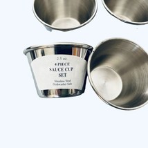 Condiment Cups Sauce Cups Set of 4 Stainless Steel Dishwasher Safe 2.5oz - £7.86 GBP