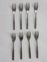 vintage OXFORD HALL ROSE COUPLET STAINLESS FLATWARE  8pc DESSERT FORKS - $47.03