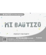 16&quot; Silver Foil Balloons Mi Bautizo Banner Decoration Event Baptism Party - $21.22 CAD