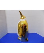 NEW Fancy Gold White Pinguin Figurine Home Decor Winter Holiday Noel - £51.38 GBP