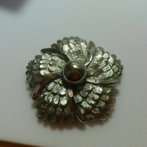 Silver-tone Signed Lieba USA Flower Scarf Clip - £14.78 GBP