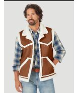 Small Men’s Wrangler Sherpa Lined Contrast Cowboy Vest in Cappuccino BNWTS - $1,548.40 MXN
