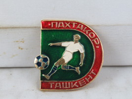 Vintage Soccer Pin - Pakhtakor Tashkent Soccer Player Graphic - Stamped Pin - $19.00
