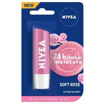 Nivea 24H Caring Lip Balm, Soft Rose 4.8 g - £9.63 GBP