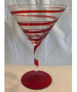 Red Foot - Red Swirl - Martini Glass Barware 7&quot; Tall EUC - £11.21 GBP