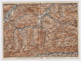 1910 Antique Map Of Vicinity Of Kitzbühel / Tyrol Alps / Austria - £16.67 GBP