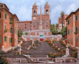 Framed canvas art print giclée andra tutto bene rome guido borelli spani... - $17.82+