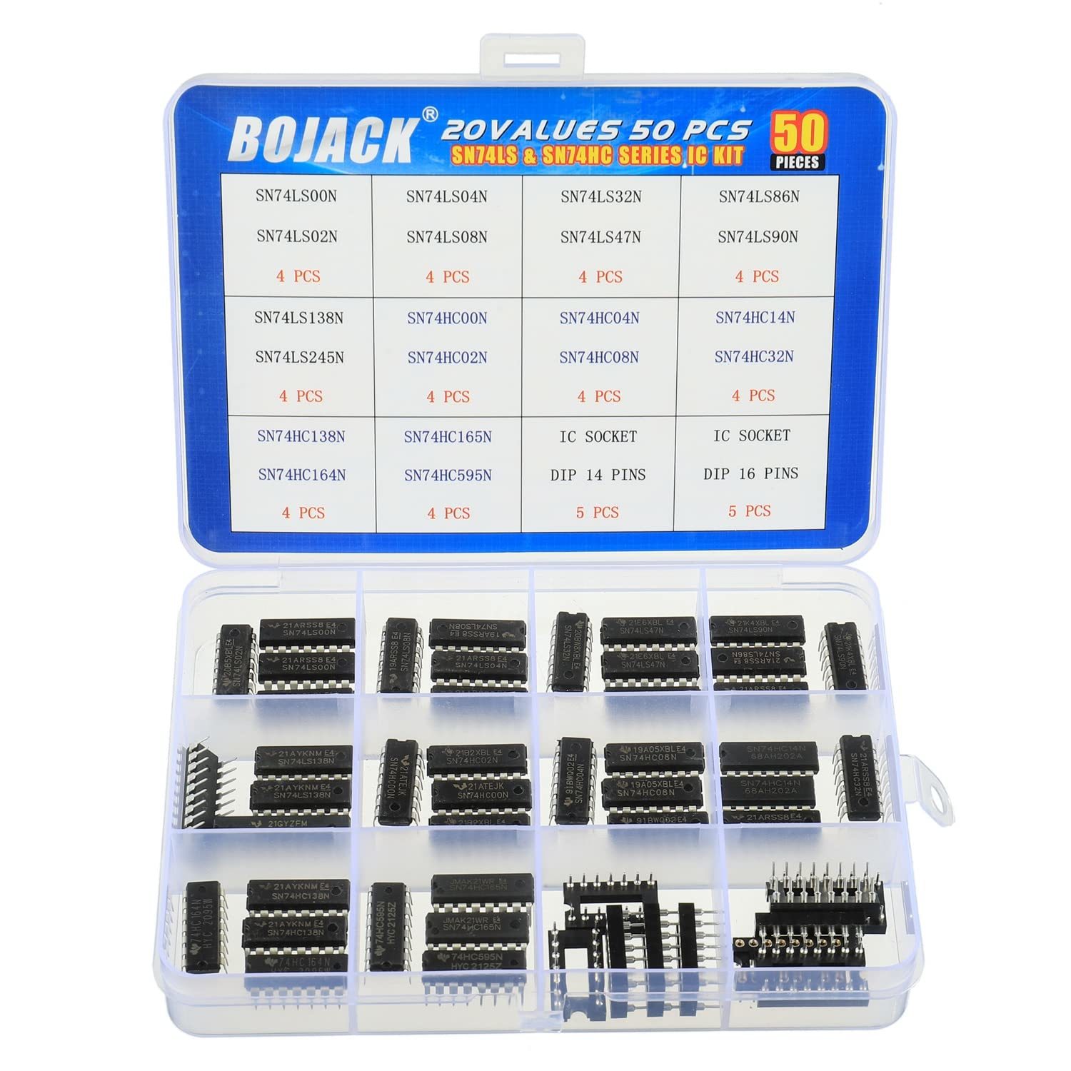 Bojack 20 Values 50 Pcs Sn74Ls And Sn74Hc Series Low-Power Logic Ic Chip - $31.99