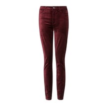 Womens Size 30 30x31 Paige Burgundy Hoxton Velour High Rise Skinny Pants - $39.19