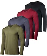 Mens Big &amp; Tall V Neck Long Sleeve Shirt 4 Pack Size 3X - $534.32 MXN