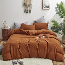 King Pumpkin Color Comforter Set Rust Bedding Comforter Set Burnt Orange Soft Br - £113.22 GBP