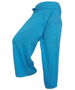 FISA10 azur Fisherman Pants Fisher Wrap Thai Yoga pants trousers Sport R... - £13.53 GBP