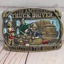Vintage 1986 The American Truck Driver Brass Belt Buckle Made In USA Eagle #1647 - €18,33 EUR