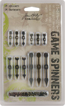 Idea-Ology Metal Game Spinners W/Brads .75&quot; To 2.25&quot; 24/Pkg-Antique Nickel, Bras - £12.89 GBP