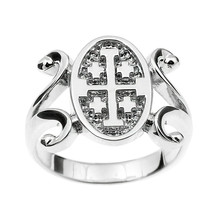 925 Sterling Silver Jerusalem Cross Women Ring All Any Size - £71.07 GBP