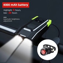 4000mAh Induction Bicycle Front Light Set USB Rechargeable Smart Headlight With  - £87.20 GBP