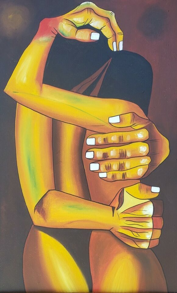 WOW! Eduardo Kingman LOVERS Contemporary CUBIST Art Painting ECUADOR by ... - $1,187.99