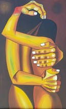 Wow! Eduardo Kingman Lovers Contemporary Cubist Art Painting Ecuador By N. Jesus - £809.64 GBP