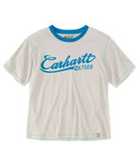 Carhartt Women TENCEL Fiber Ringer Short Sleeve Graphic Tee Blue Loose F... - €17,36 EUR