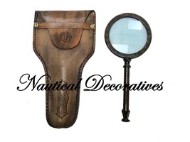 Antique Magnifier Brass Magnifying Glass~Vintage Nautical Table decor wi... - £25.30 GBP