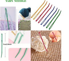 Knitting Bent Tip Yarn Needle Metal 6 Vibrant Colors Crochet Darn Embroi... - €3,24 EUR