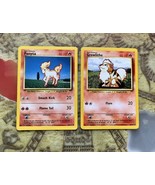Vtg 1990s Pokemon Trading Cards Base Set Lot of 2 Ponyta Growlithe - $167.26 MXN