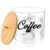 Coffee Pod Holder With Bamboo Lid, ClearK Cup Holder Kcup Vertuo Organizer 80-Ou - £23.44 GBP