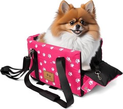 Dog Car Seat Booster  for Armrest, Center Console, or Seat, Secure Straps PINK - £31.13 GBP