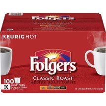 Folgers Classic Roast Coffee 100 to 200 Keurig K cups Pick Any Size FREE... - £58.76 GBP+