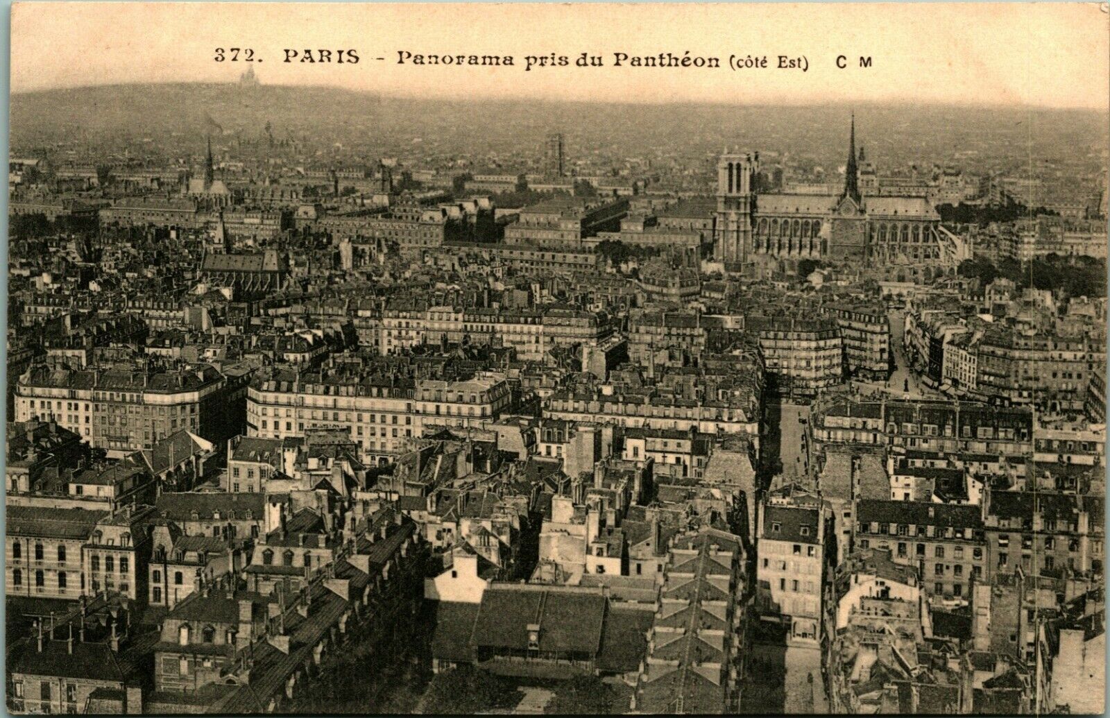 Paris France Panorama Pris du Pantheon Looking East UNP 1910s Postcard Item image 2