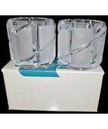 Partylite Crystal Votive Candle Holder Pair Counterpoint Frosted P0267 V... - $282.87 MXN