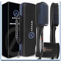 Arkam Beard Straightener for Men -Premium Heated Beard Brush Kit w/Anti-... - $41.61 CAD