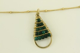 Modern Jewelry Dh China Malachite Wrapped Beaded Gemstone Pendant Necklace 22&quot; - £16.30 GBP