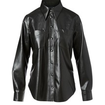 Rider Leather Sleeve Shirt - $85.00