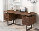 Merax, Brown Desk with Storage and Drawers, Computer Writing Study Table... - $641.99